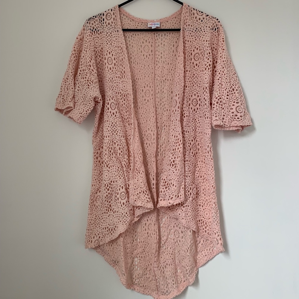 LuLaRoe blush pink open cardigan
